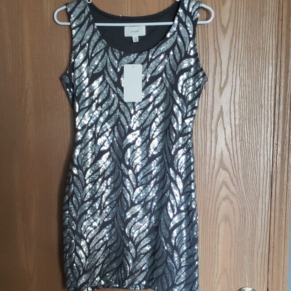 NWT silver sequin dress